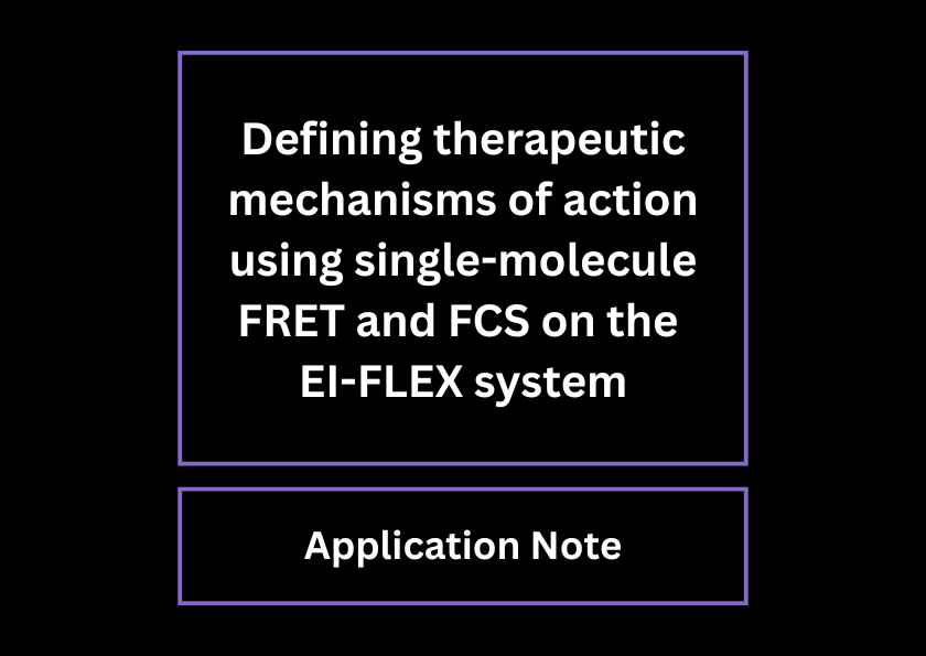Defining therapeutic mechanisms of action using single-molecule FRET and FCS on the EI-FLEX system - Application note